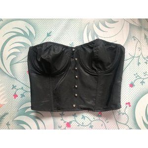 Vintage Vassarette Black Corset 80s Bustier Strapl